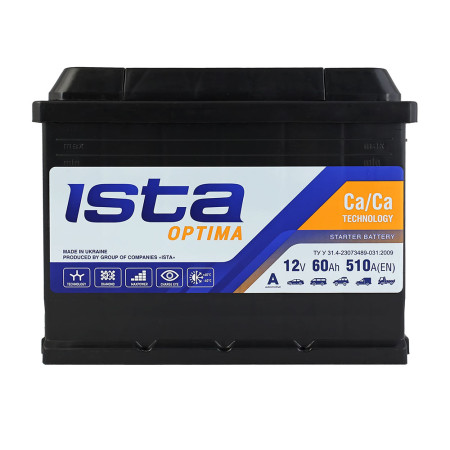 Автомобільний акумулятор ISTA Optima 60Ah 510A L+ (L2)