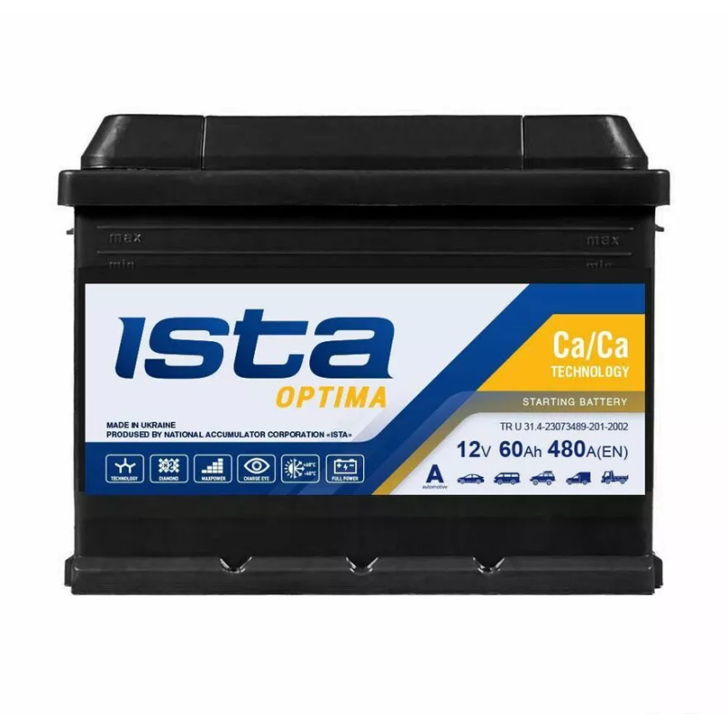 Автомобільний акумулятор ISTA Optima 60Ah 510A R+ (L2)