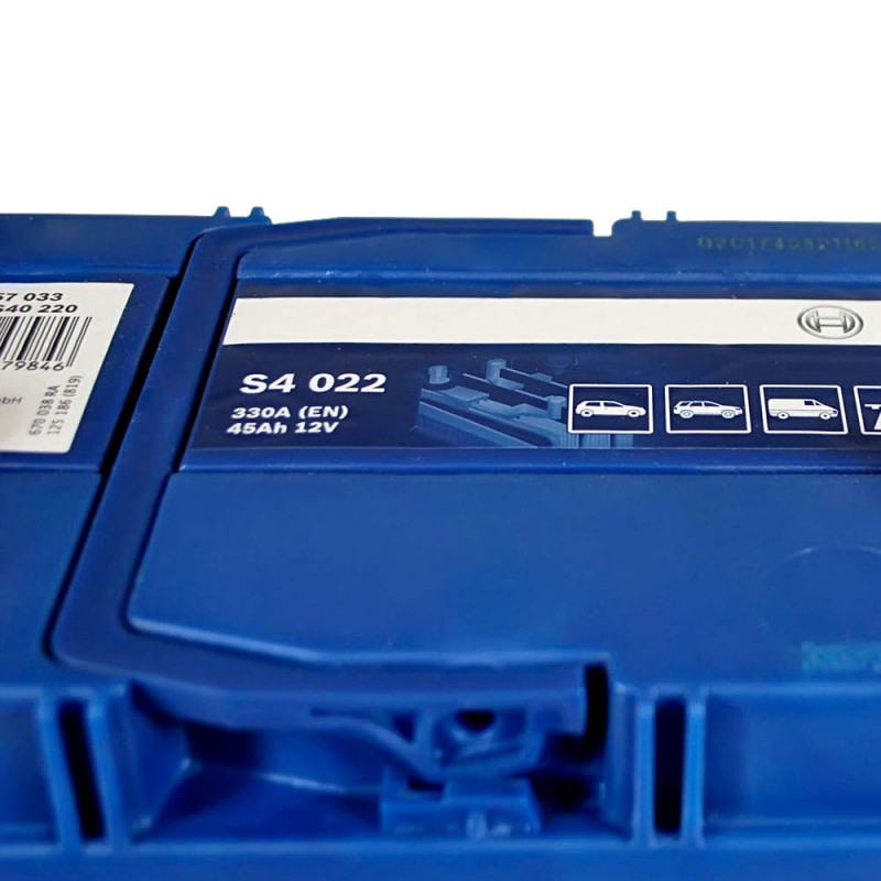 Автомобільний акумулятор BOSCH (S40 220) (B24) Asia 45Ah 330A L+ т.к.