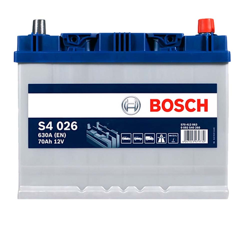 Автомобільний акумулятор BOSCH (S40 260) (D26) Asia 70Ah 630A R+ н.к.