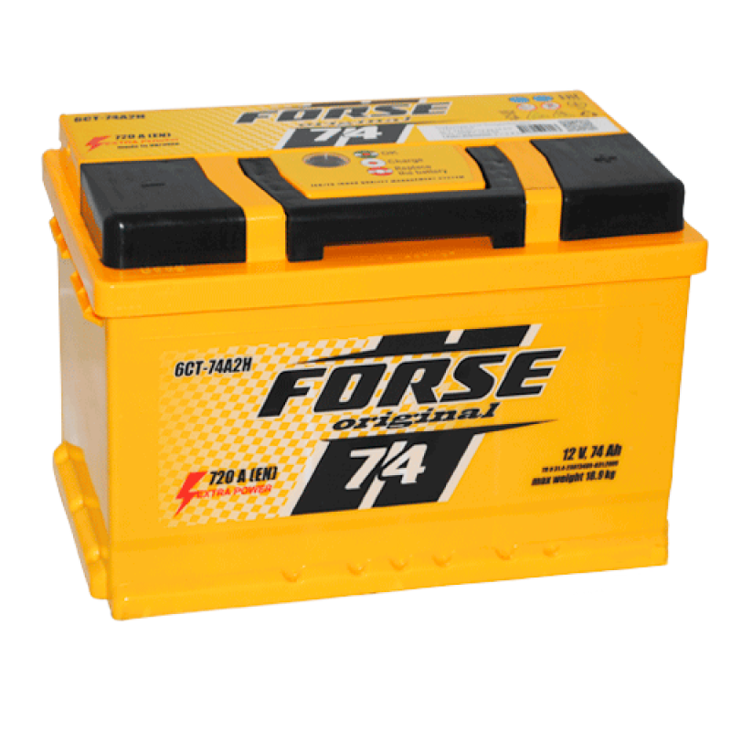 Автомобільний акумулятор FORSE 74Ah 720A R+ (L3)