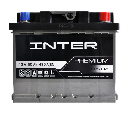 Автомобільний акумулятор INTER Premium 50Ah 480A R+ (LB1)