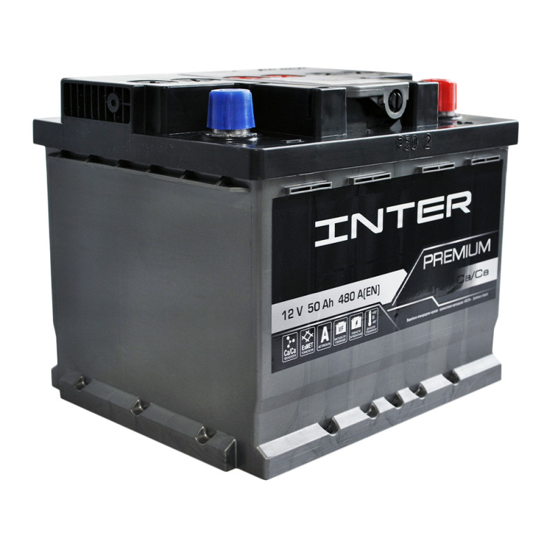 Автомобільний акумулятор INTER Premium 50Ah 480A R+ (LB1)