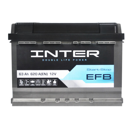 Автомобільний акумулятор INTER EFB 63Ah 620A R+ (LB2)