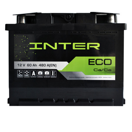 Автомобільний акумулятор INTER Eco 60Ah 480A L+ (L2)