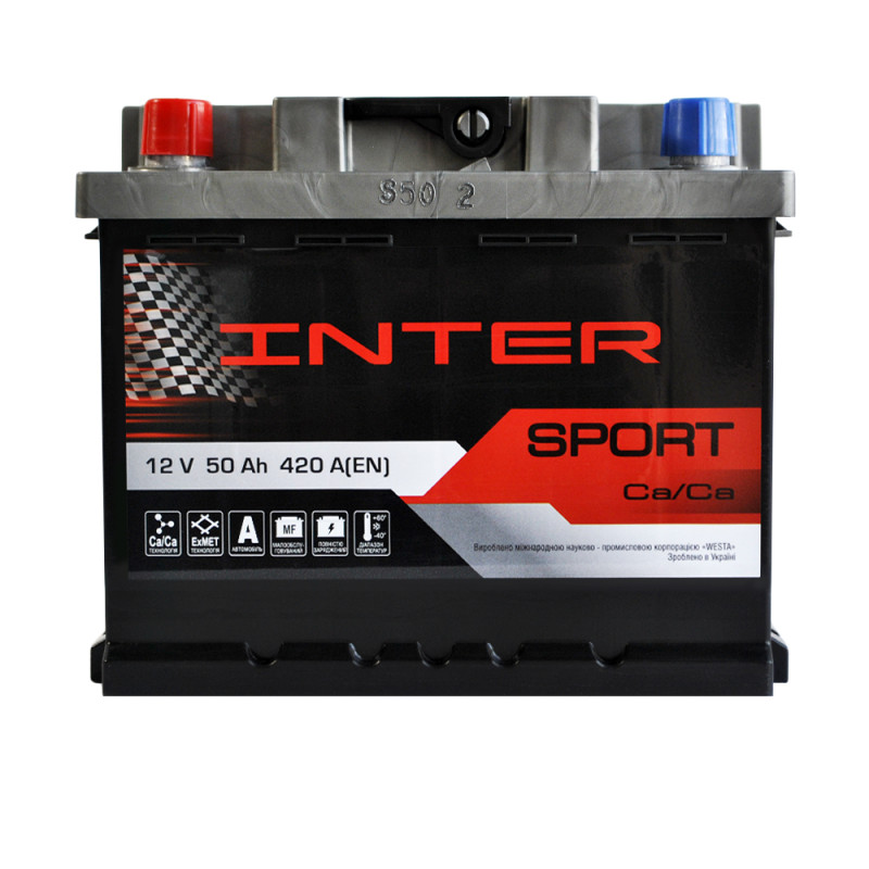 Автомобільний акумулятор INTER Sport 50Ah 420A L+ (LB1)