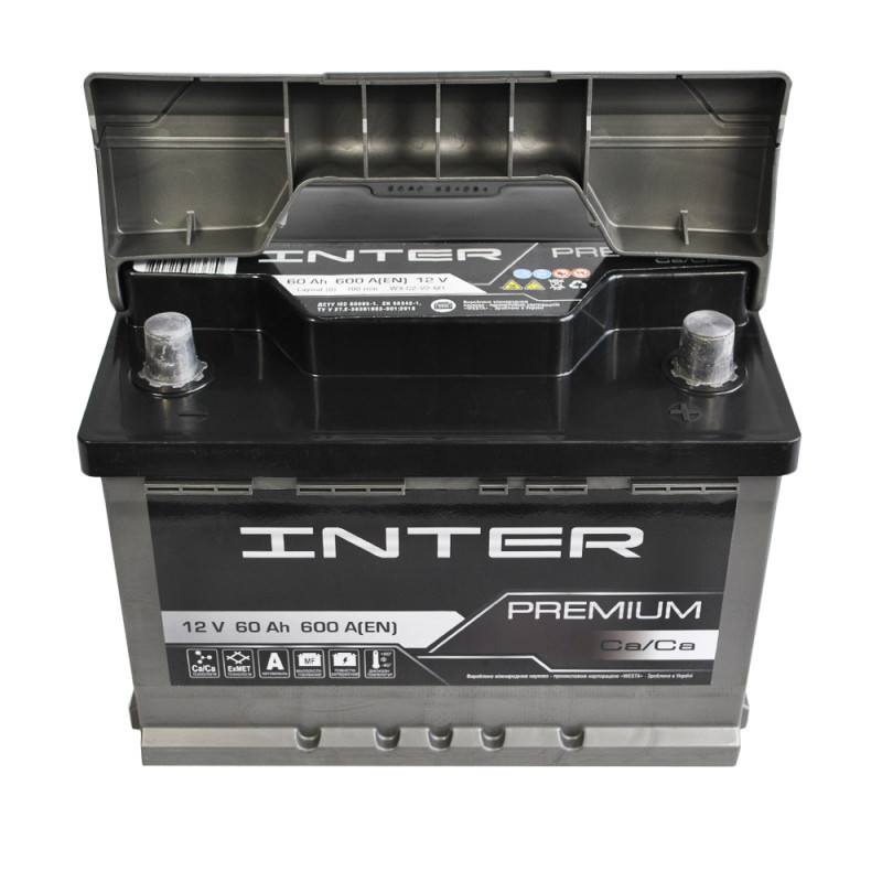 Автомобільний акумулятор INTER Premium 60Ah 600A R+ (LB2)