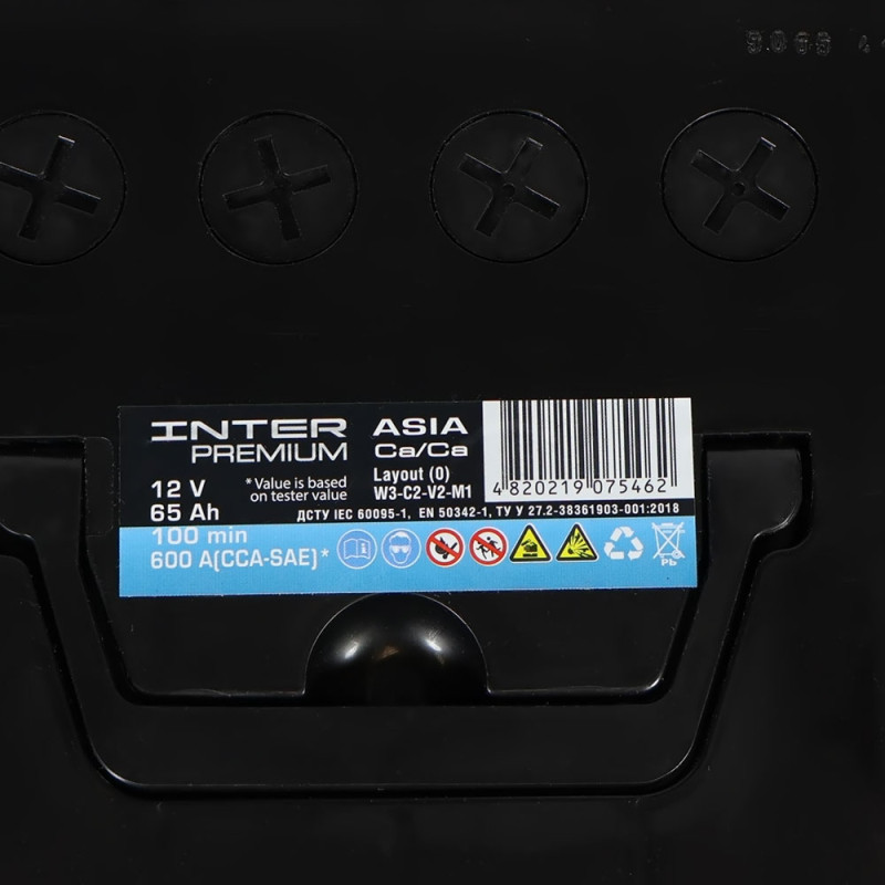 Автомобільний акумулятор INTER Premium Asia 65Ah 600A R+ EFB (D23)