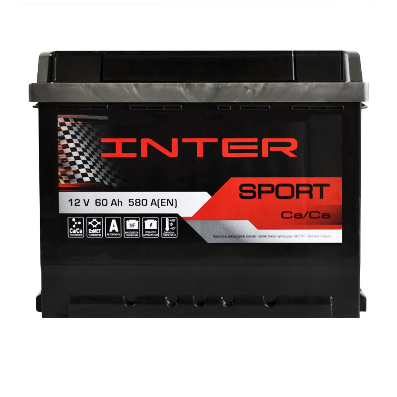 Автомобільний акумулятор INTER Sport 60Ah 580A L+ (L2)