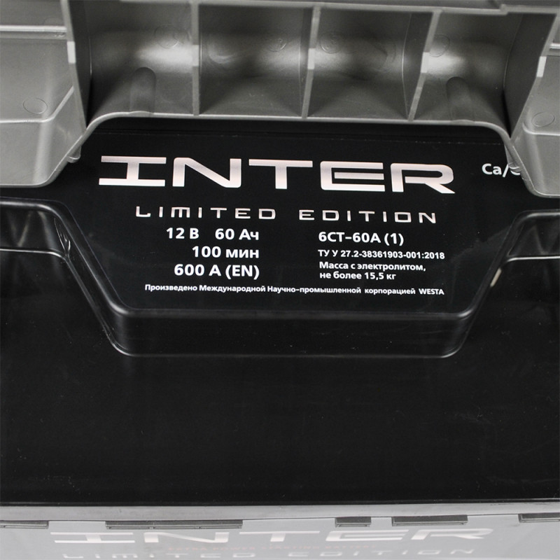 Автомобільний акумулятор INTER limited edition  60Ah 600A L+ (L2B)