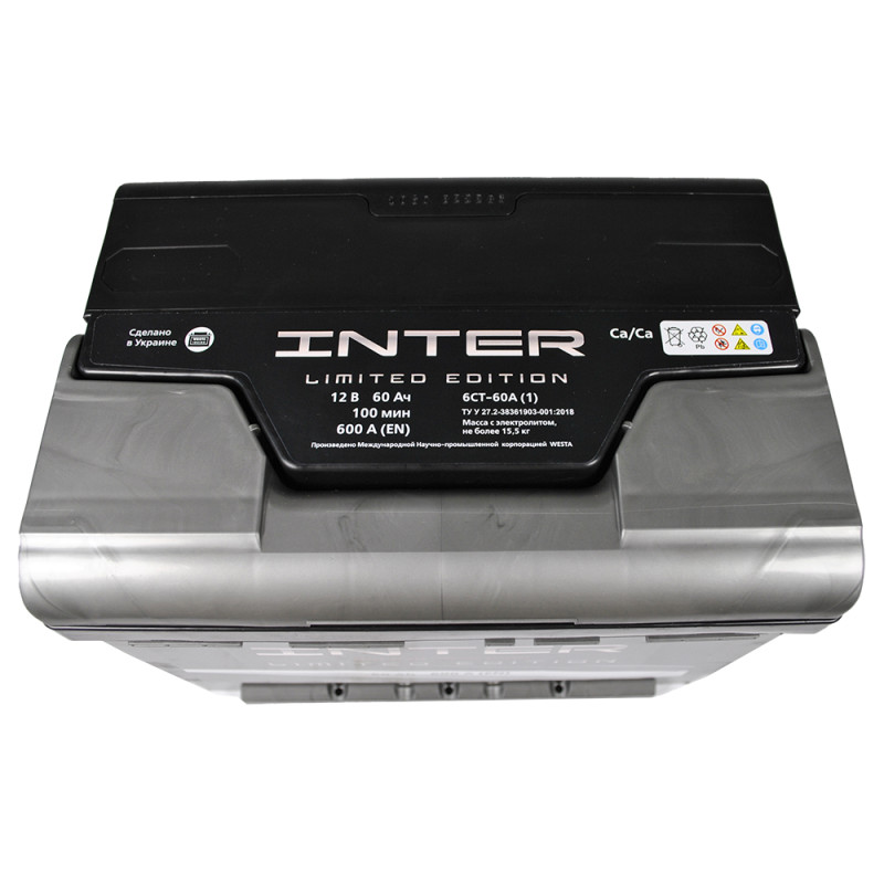 Автомобільний акумулятор INTER limited edition  60Ah 600A L+ (L2B)