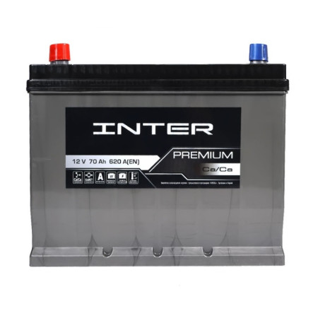 Автомобільний акумулятор INTER Premium Asia 70Ah 620AL+ (D26)