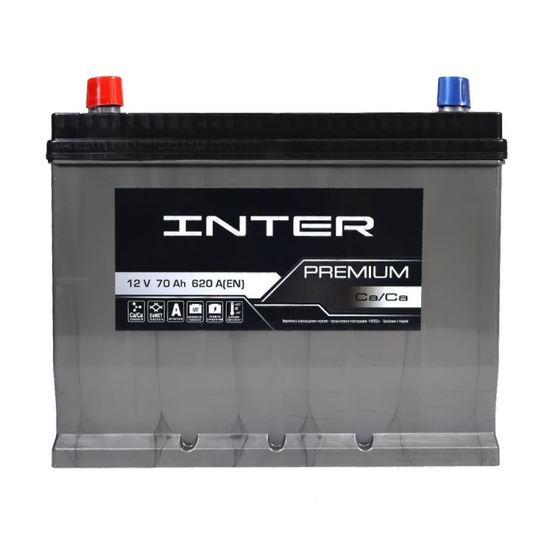 Автомобільний акумулятор INTER Premium Asia 70Ah 620AL+ (D26)
