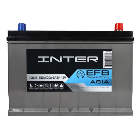 Автомобільний акумулятор INTER Premium Asia 100Ah 850A R+ EFB (D31)