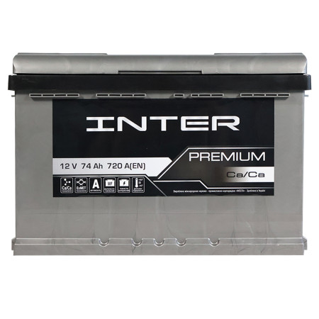 Автомобільний акумулятор INTER Premium 74Ah 720A L+ (L3)