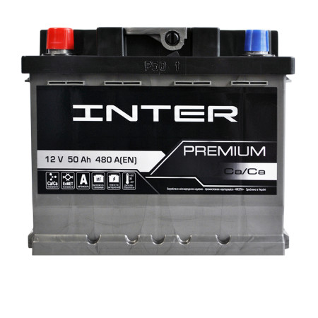 Автомобільний акумулятор INTER Premium 50Ah 480A L+ (LB1)
