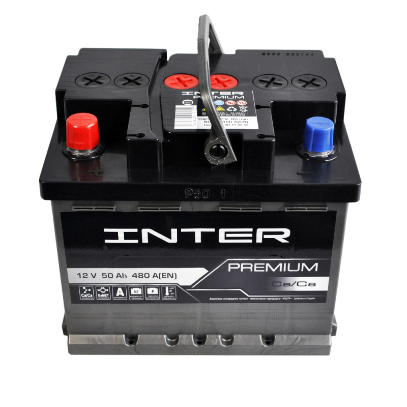 Автомобільний акумулятор INTER Premium 50Ah 480A L+ (LB1)