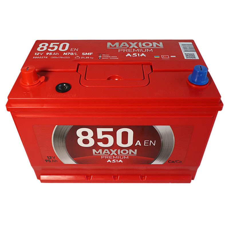 Автомобільний акумулятор MAXION Premium Asia 95Аh 850A L+ (N70)