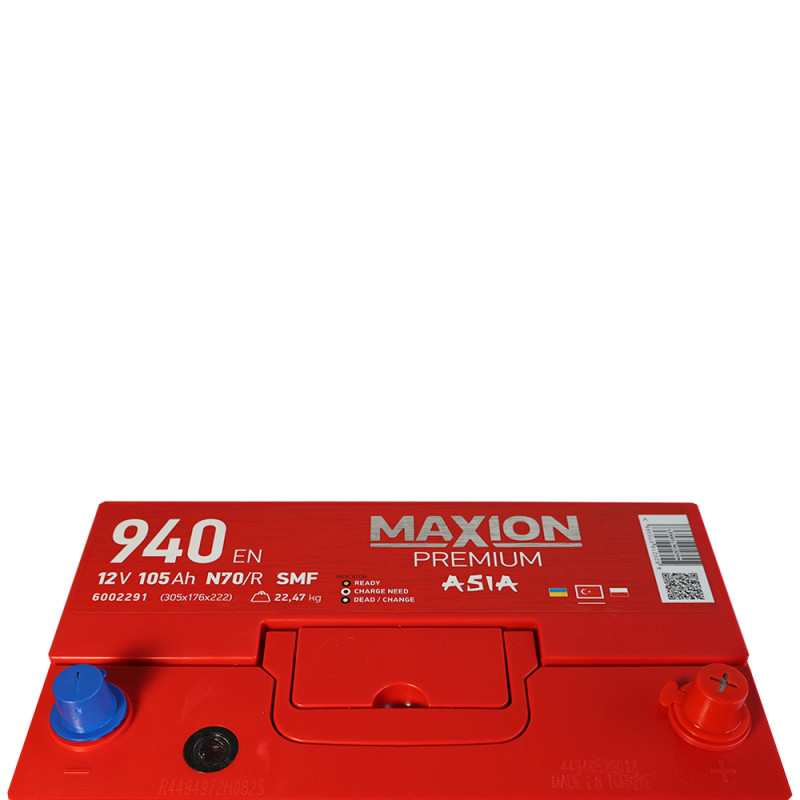 Автомобільний акумулятор MAXION Premium Asia 105Аh 940A R+ (N70)