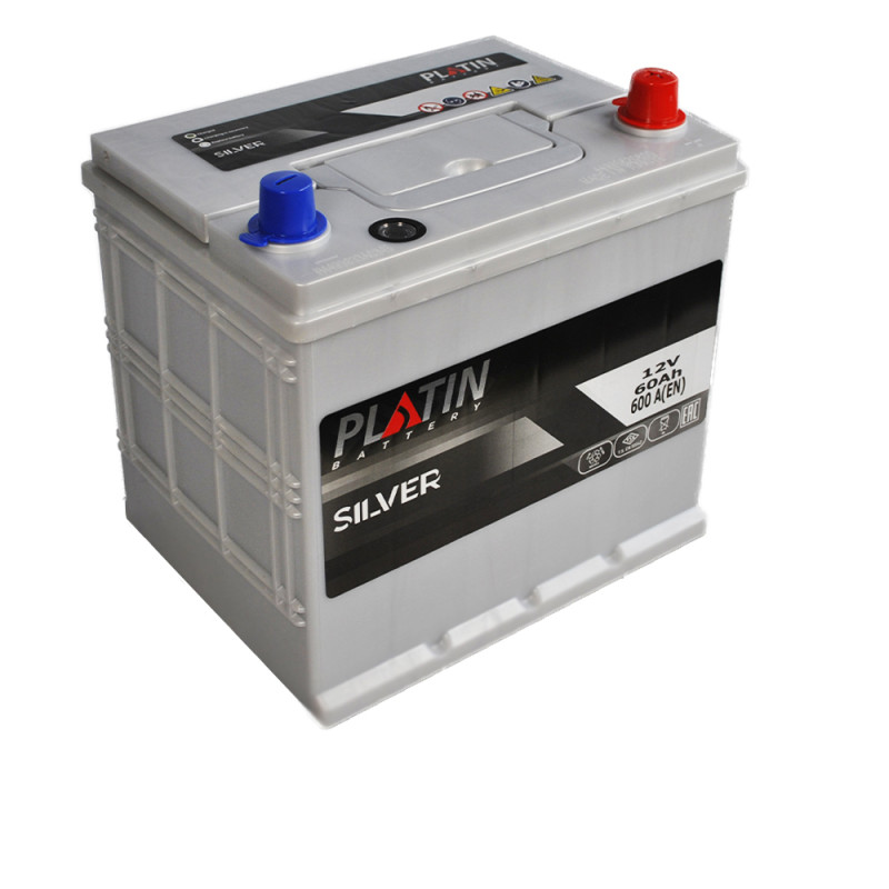 Автомобільний акумулятор PLATIN Silver Asia SMF 60Ah 600A R+ (D23) н.к.