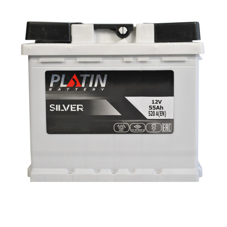 Автомобільний акумулятор PLATIN Silver MF 55Ah 520A L+ (h=175)