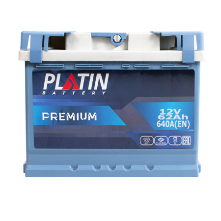 Автомобільний акумулятор PLATIN Premium MF 62Ah 640A L+ (L2)