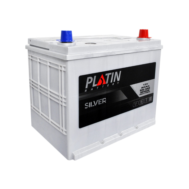 Автомобільний акумулятор PLATIN Silver Asia SMF 80Ah 800A R+ (N50) н.к.
