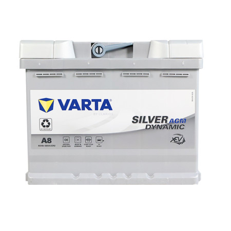 Автомобільний акумулятор VARTA Silver Dynamic AGM (A8) 60Ah 680А R+ (L2)