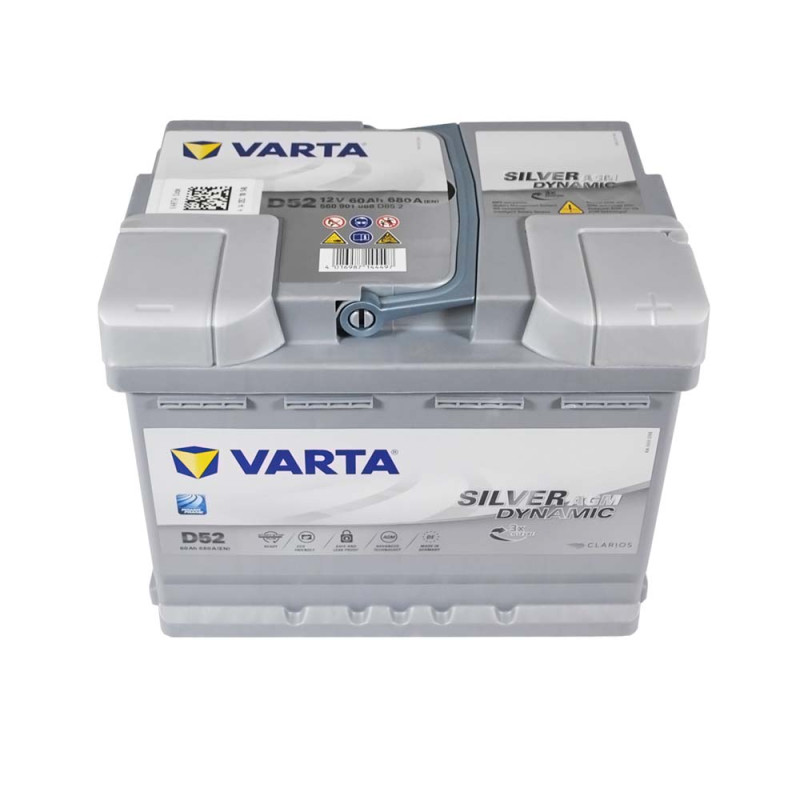Автомобільний акумулятор VARTA Silver Dynamic AGM (D52) 60Ah 680А R+ (L2)
