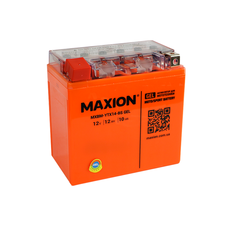 Мото акумулятор MAXION MXBM-YTX14-BS GEL (12V, 14Ah, 185A, +/-)