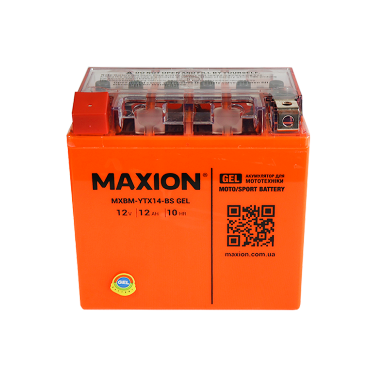 Мото акумулятор MAXION MXBM-YTX14-BS GEL (12V, 14Ah, 185A, +/-)