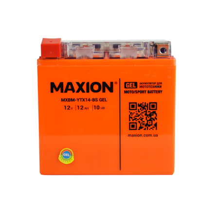 Мото акумулятор MAXION MXBM-YTX14-BS GEL (12V, 14Ah, 185A, +/-)