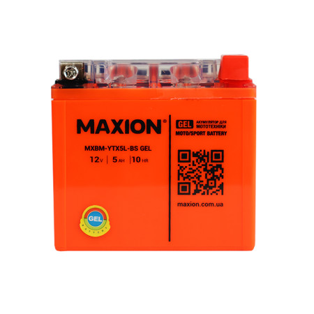 Мото акумулятор MAXION MXBM-YTX5L-BS GEL (12V, 5Ah, 55A, -/+)
