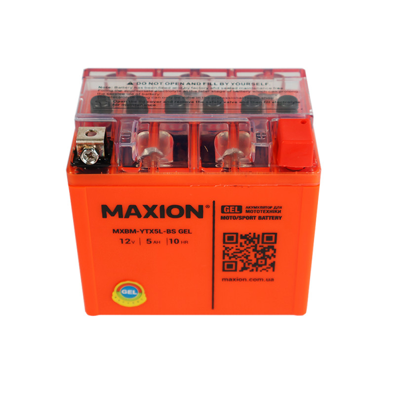 Мото акумулятор MAXION MXBM-YTX5L-BS GEL (12V, 5Ah, 55A, -/+)