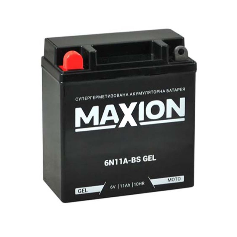Мото акумулятор MAXION MXBM-6N11A-BS GEL (12V, 11Ah, 100A, +/-)