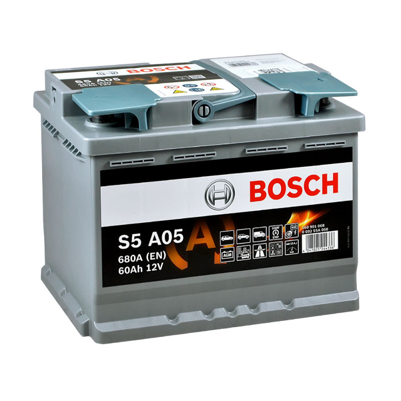 Автомобільний акумулятор BOSCH AGM (S5A 050) (L2) 60Ah 680A R+