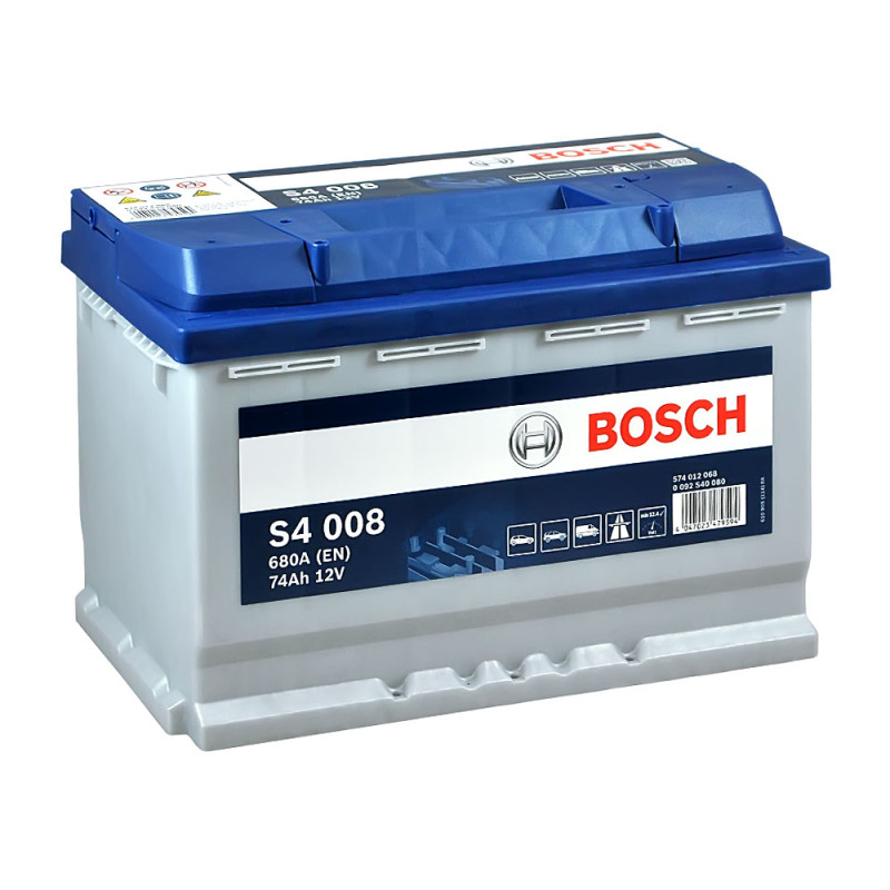 Автомобільний акумулятор BOSCH (S40 080) (L3) 74Ah 680A R+