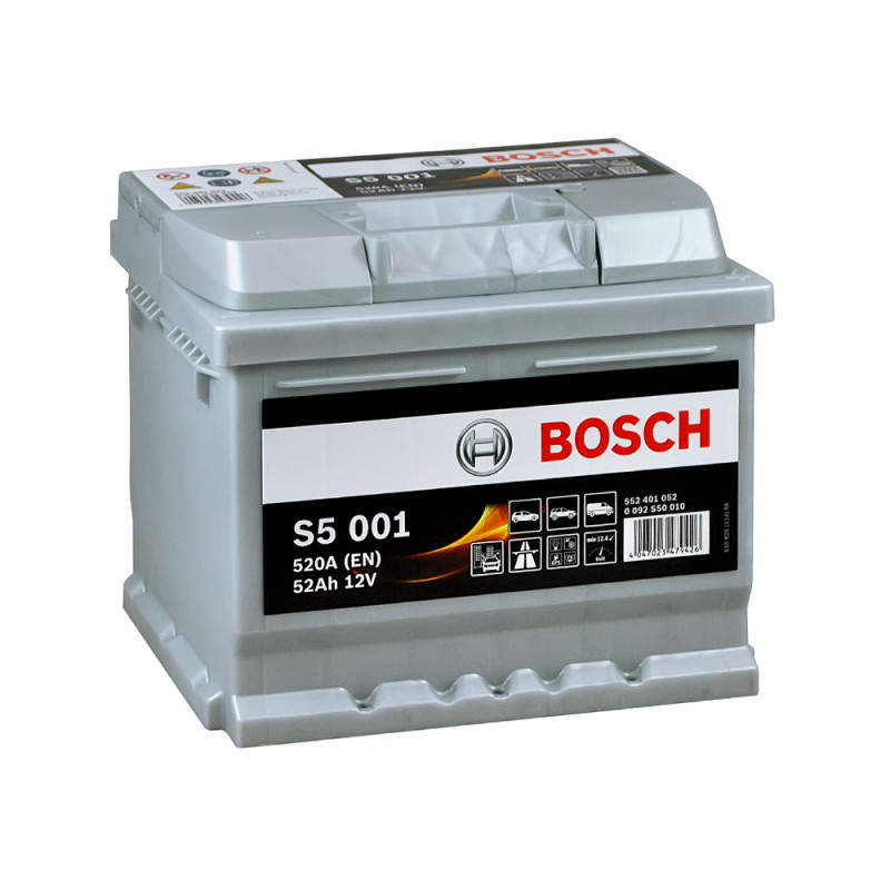 Автомобільний акумулятор BOSCH (S50 010) (LB1) 52Ah 520A R+ (h=175)