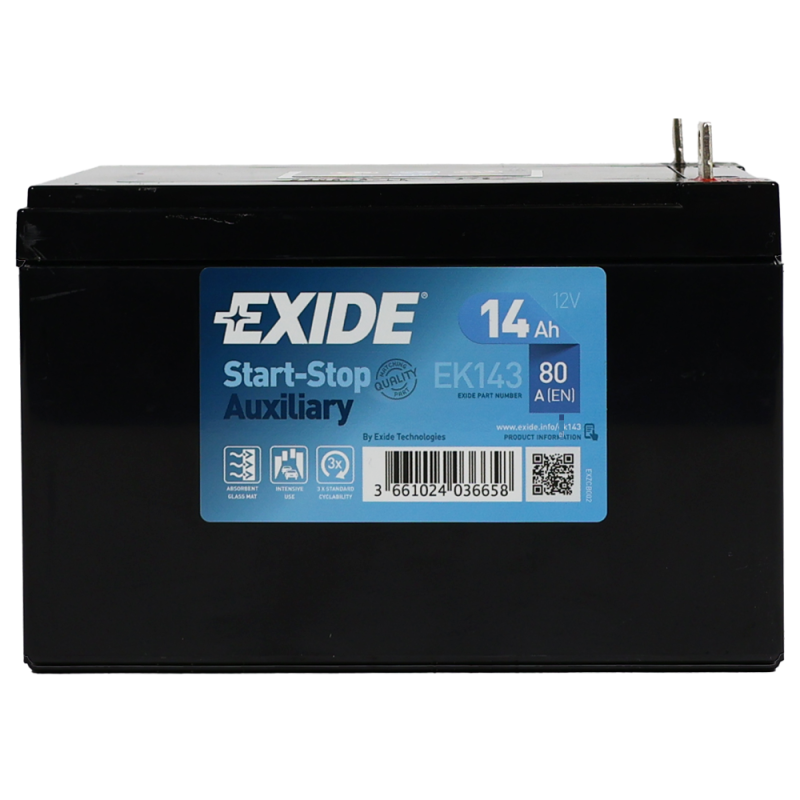 Автомобільний акумулятор EXIDE Start-Stop AGM AUXILIARY (EK143) 14Аh 80A L+
