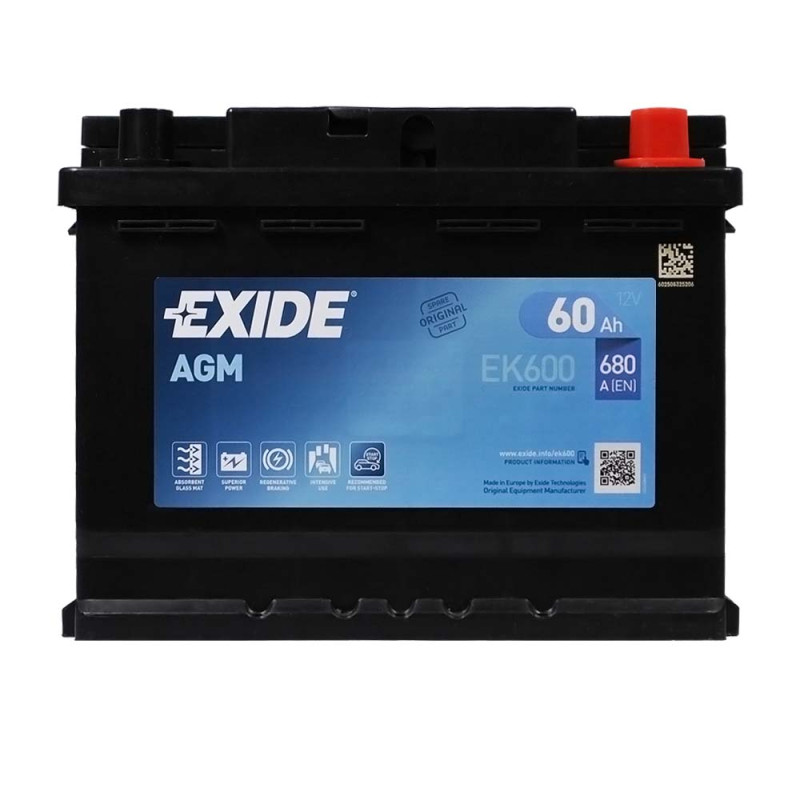 Автомобільний акумулятор EXIDE Start-Stop AGM (EK620) 62Аh 680A R+ (L2)