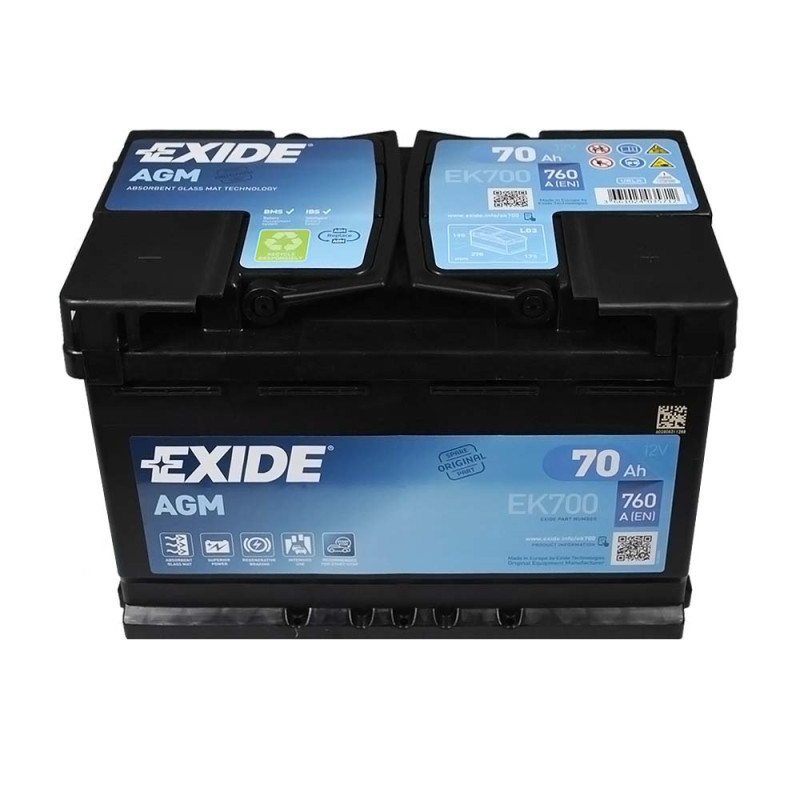 Автомобільний акумулятор EXIDE Start-Stop AGM (EK720) 72Аh 760A R+ (L3)