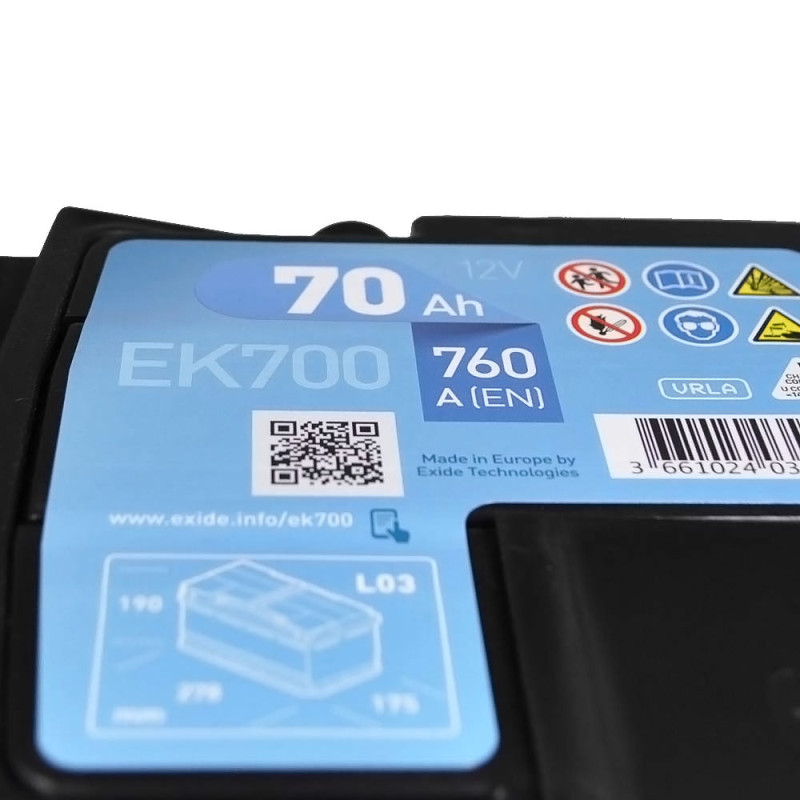 Автомобільний акумулятор EXIDE Start-Stop AGM (EK720) 72Аh 760A R+ (L3)