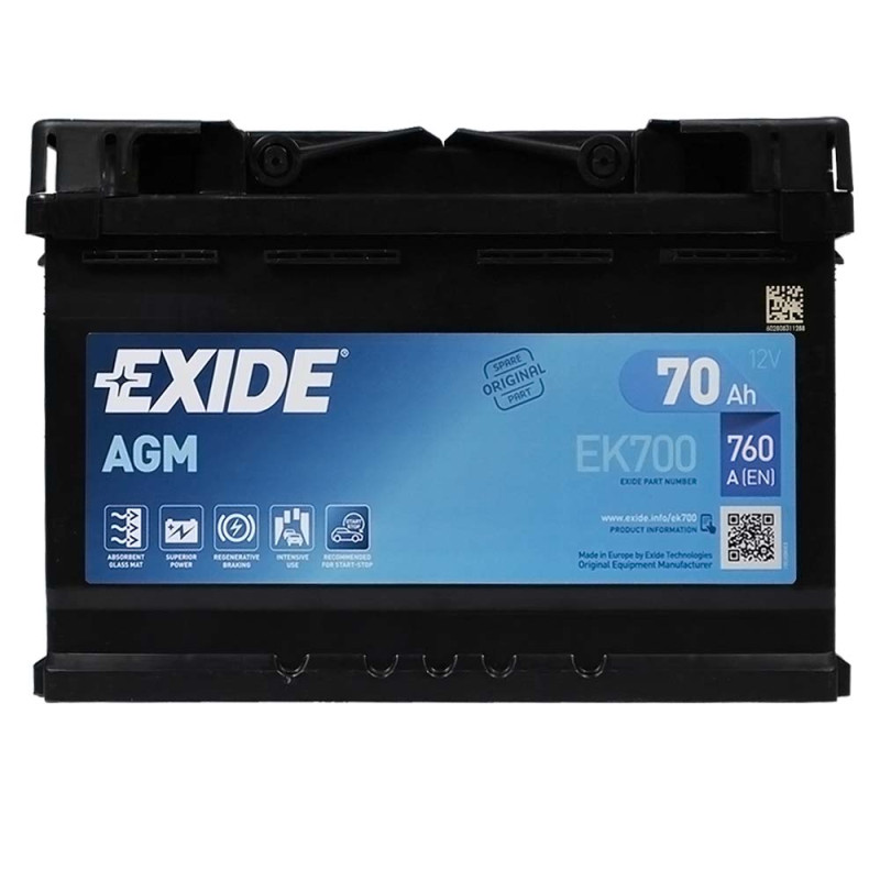 Автомобільний акумулятор EXIDE Start-Stop AGM (EK720) 72Аh 760A R+ (L3)