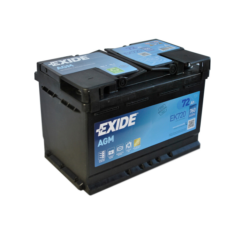 Автомобільний акумулятор EXIDE Start-Stop AGM (EK720) 72Аh 760A R+ (L3)