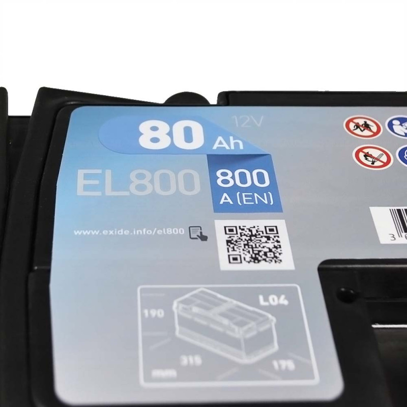Автомобільний акумулятор EXIDE Start-Stop EFB (EL800) 80Аh 800A R+ (L4)