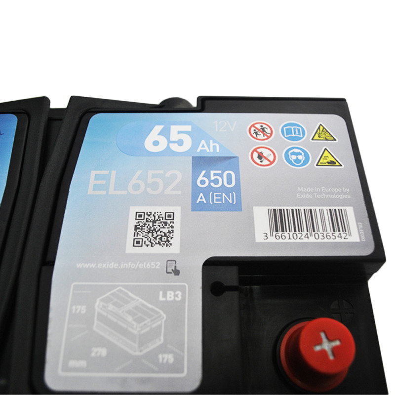 Автомобільний акумулятор EXIDE Start-Stop EFB  (EL652) 65Аh 650A R+ (LB3)