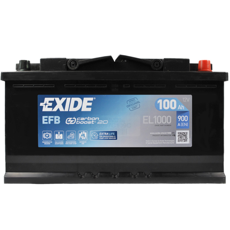 Автомобільний акумулятор EXIDE Start-Stop EFB (EL1000) 100Аh 900A R+ (L5)