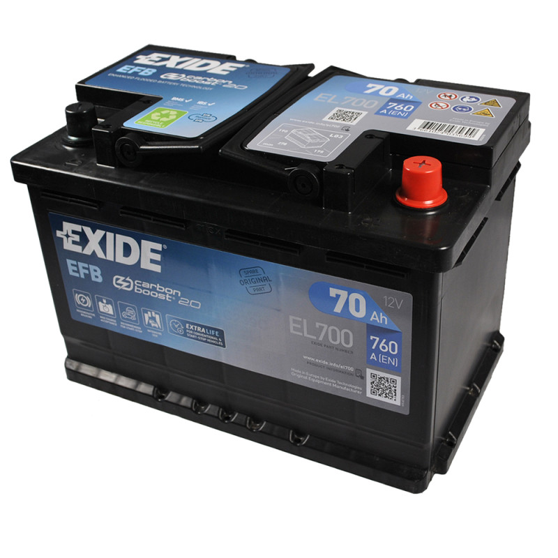 Автомобільний акумулятор EXIDE Start-Stop EFB (EL700) 70Аh 760A R+ (L3)