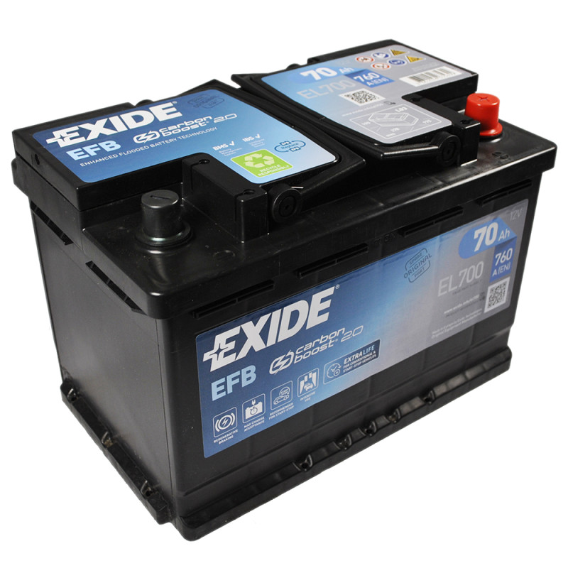 Автомобільний акумулятор EXIDE Start-Stop EFB (EL700) 70Аh 760A R+ (L3)