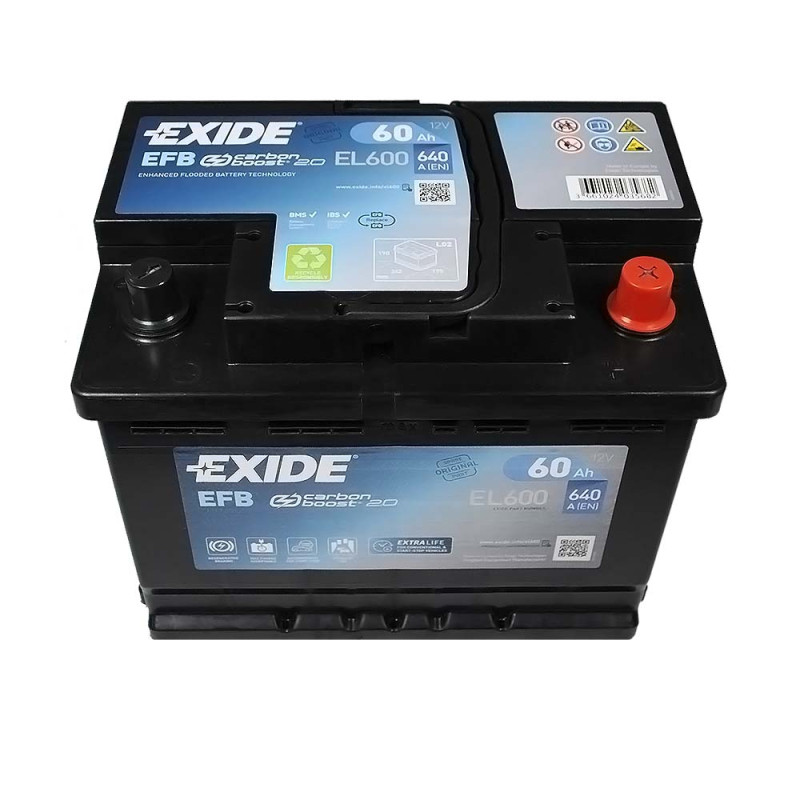 Автомобільний акумулятор EXIDE Start-Stop EFB (EL600) 60Аh 640A R+
